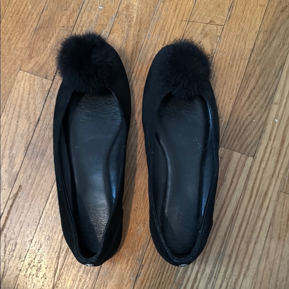 MICHAEL Michael Kors Black Flats Timeless Suede Loafers